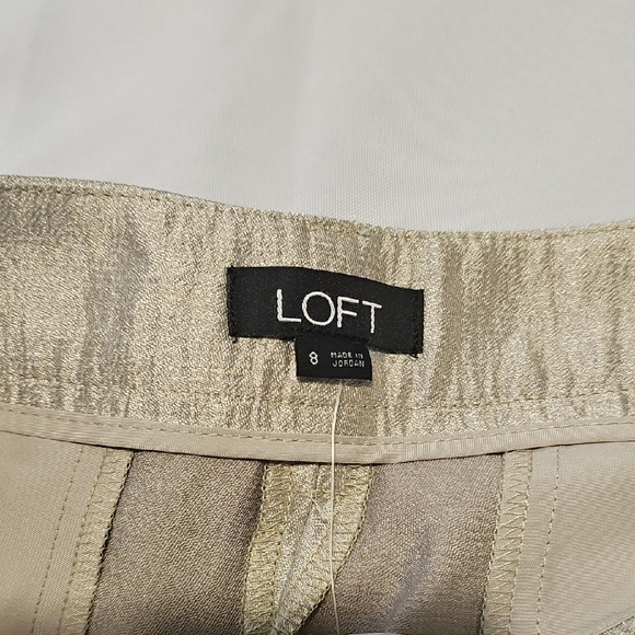 LOFT Champagne Gold Dress Shorts - Picture 2 of 8
